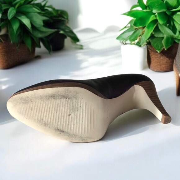 Enzo Angiolini Black Leather Pumps High Heels Sz 8 - Picture 7 of 14